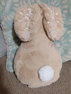 Source Unknown Beige Plush Bunny Accent Pillow with White Pom